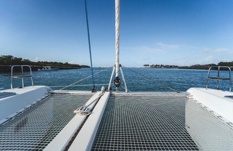 Small group sailing aboard LunaCat